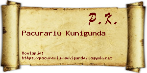 Pacurariu Kunigunda névjegykártya